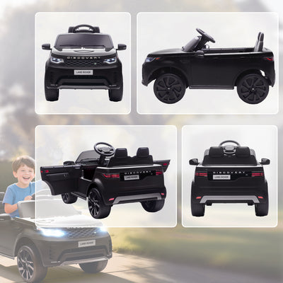 AIYAPLAY Land Rover Discovery Licensed 12V Kids Electric Car with Remote, 4 Wheel Suspension, Slow Start, Lights, Music, Black 