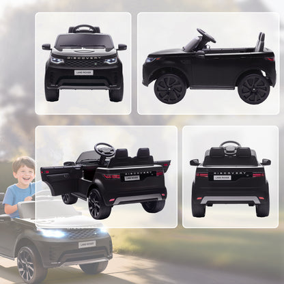 AIYAPLAY Land Rover Discovery Licensed 12V Kids Electric Car with Remote, 4 Wheel Suspension, Slow Start, Lights, Music, Black