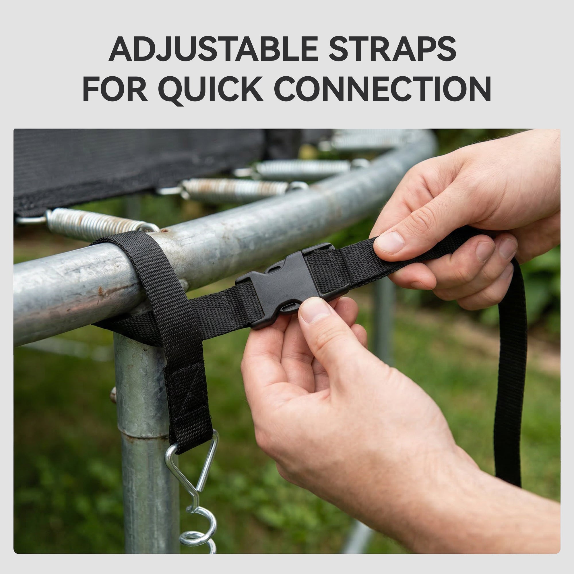 SPORTNOW 4Pcs Trampoline Anchor Kit, 32 cm Galvanised Trampoline Stakes, Spiral Ground Anchors with Triangle Head, Straps 