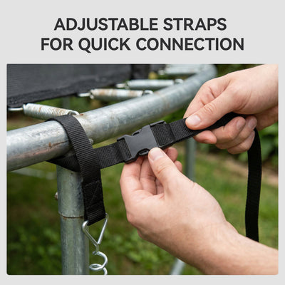 SPORTNOW 4Pcs Trampoline Anchor Kit, 32 cm Galvanised Trampoline Stakes, Spiral Ground Anchors with Triangle Head, Straps 