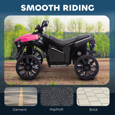 AIYAPLAY 6V Kids ATV, 4 Wheeler Electric Ride on Car with Music and LED Headlights, for Ages 3-8 Years Boys and Girls, Pink 