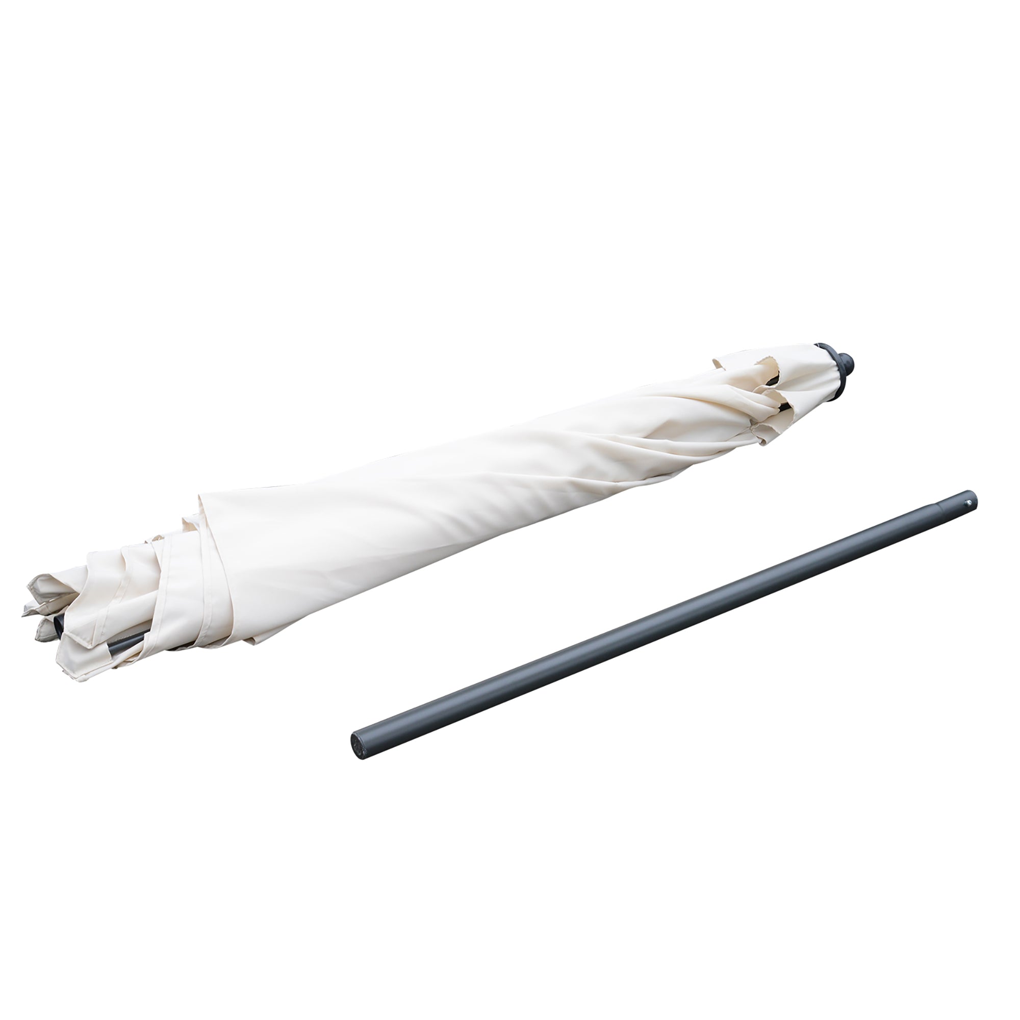 Outsunny 2.8m Garden Parasol Umbrella, Round Outdoor Market Table Umbrella Sun Shade Canopy, Off-White 