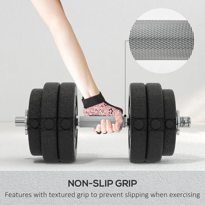 HOMCOM 30KG Adjustable Dumbbells Set, Hand Weights Set for Home Gym Weight Lifting Training 