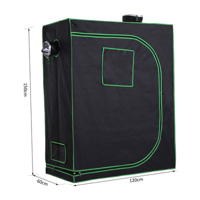 Outsunny Grow Tent Reflective Mylar Hydroponic with Adjustable Vents and Floor Tray for Indoor Plant Growing, 120 x 60 x 150 cm (47" x 23.5" W x 59") 