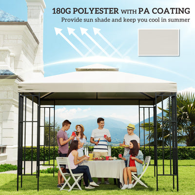 Outsunny Gazebo Replacement Canopy 3x3 m-Cream White 