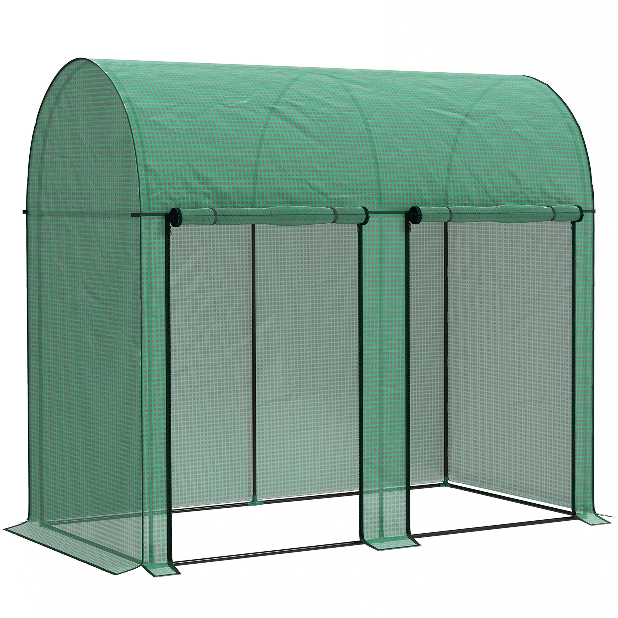 Outsunny 200 x 100cm Walk-In Greenhouse, with Zipped Doors - Green 