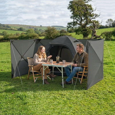 Outsunny Camping Windbreak Pop Up Windbreaker Blocker with Ropes Pegs for Beach Caravan Outdoor 480 x 120 cm 