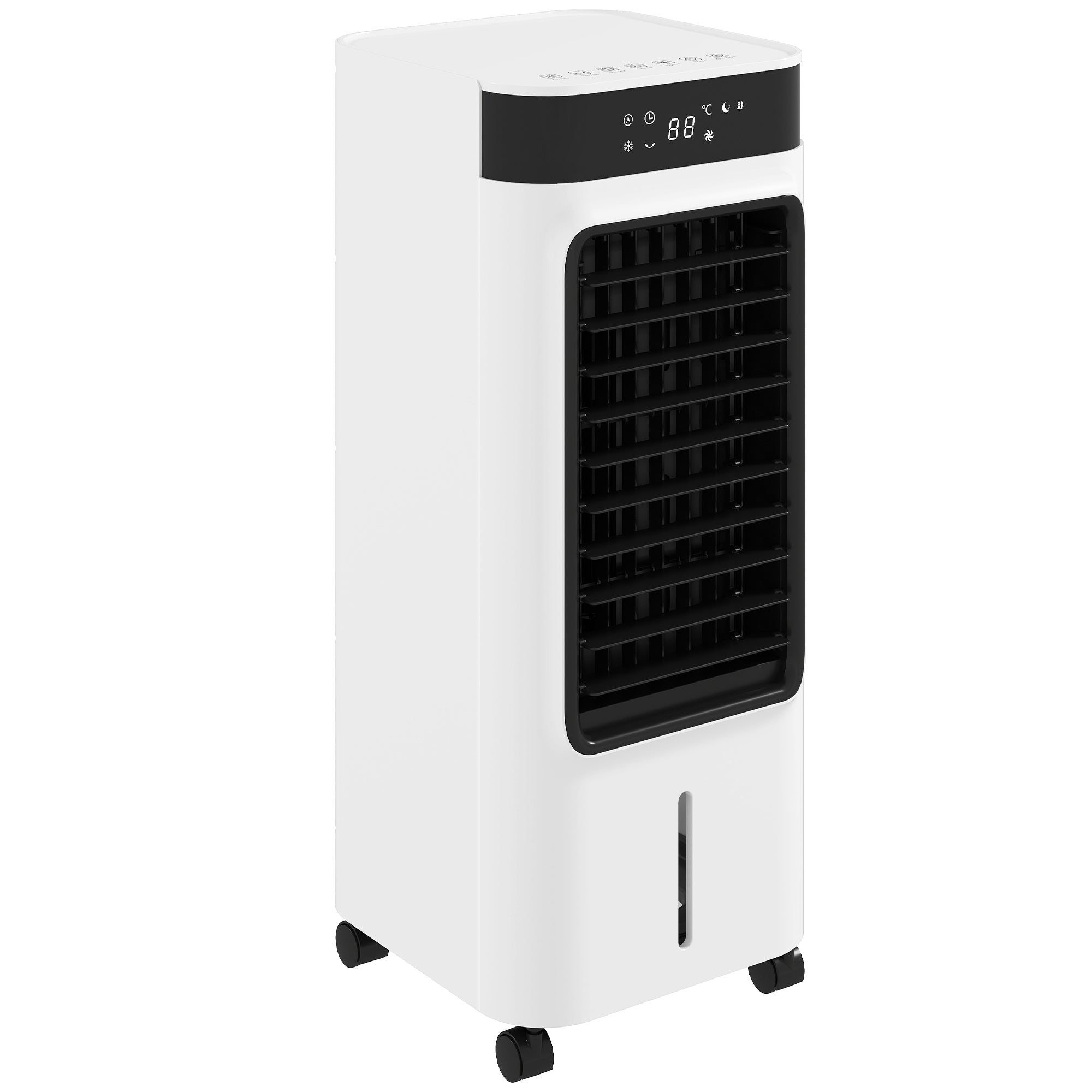 HOMCOM Portable Air Cooler, 3-In-1 Evaporative Air Cooler with 7 Litre Water Tank, 48° Oscillation, White 