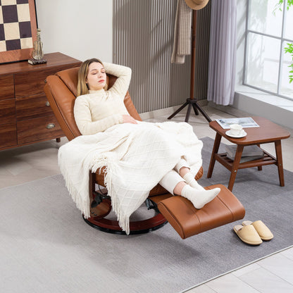 HOMCOM Faux Leather Recliner Chair - Brown 