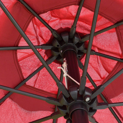 Outsunny 2.7M Garden Parasol Umbrella with Glass Fibre Ribs and Aluminium Frame, Tilting Sun Shade Shelter Canopy, Wine Red 