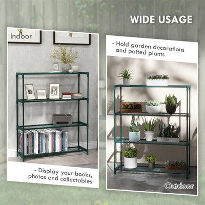 Outsunny Four-Tier Steel Plant Shelf - Black 