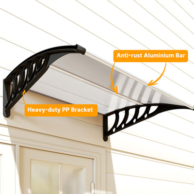 Outsunny Front Door Canopy, Outdoor Awning, Rain Shelter for Window, Porch and Front/Back Door, 103 x 96.5 cm, Clear 