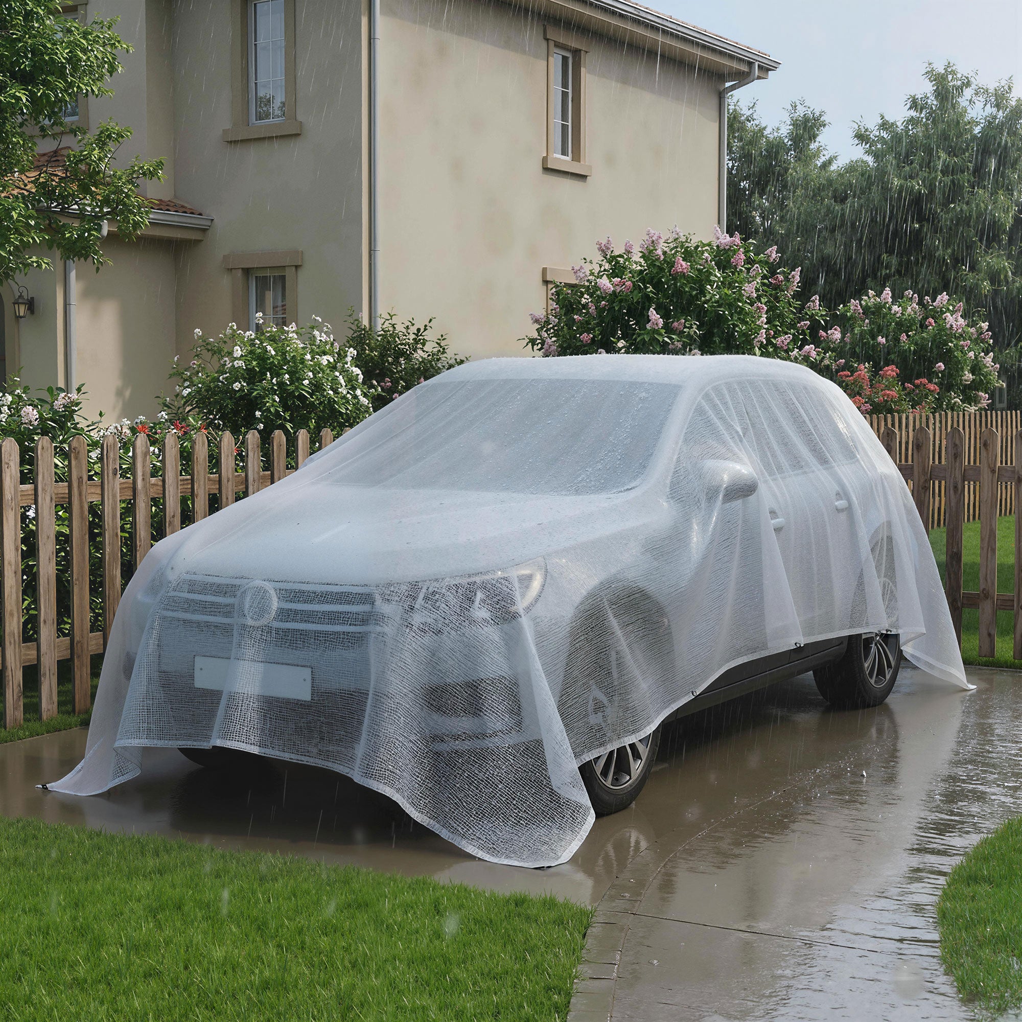 Outsunny 4 x 6m Waterproof Tarpaulin, Heavy Duty 140GSM Tear-Resistant PE Tarp with Reinforced Grommets, UV Protected Cover 