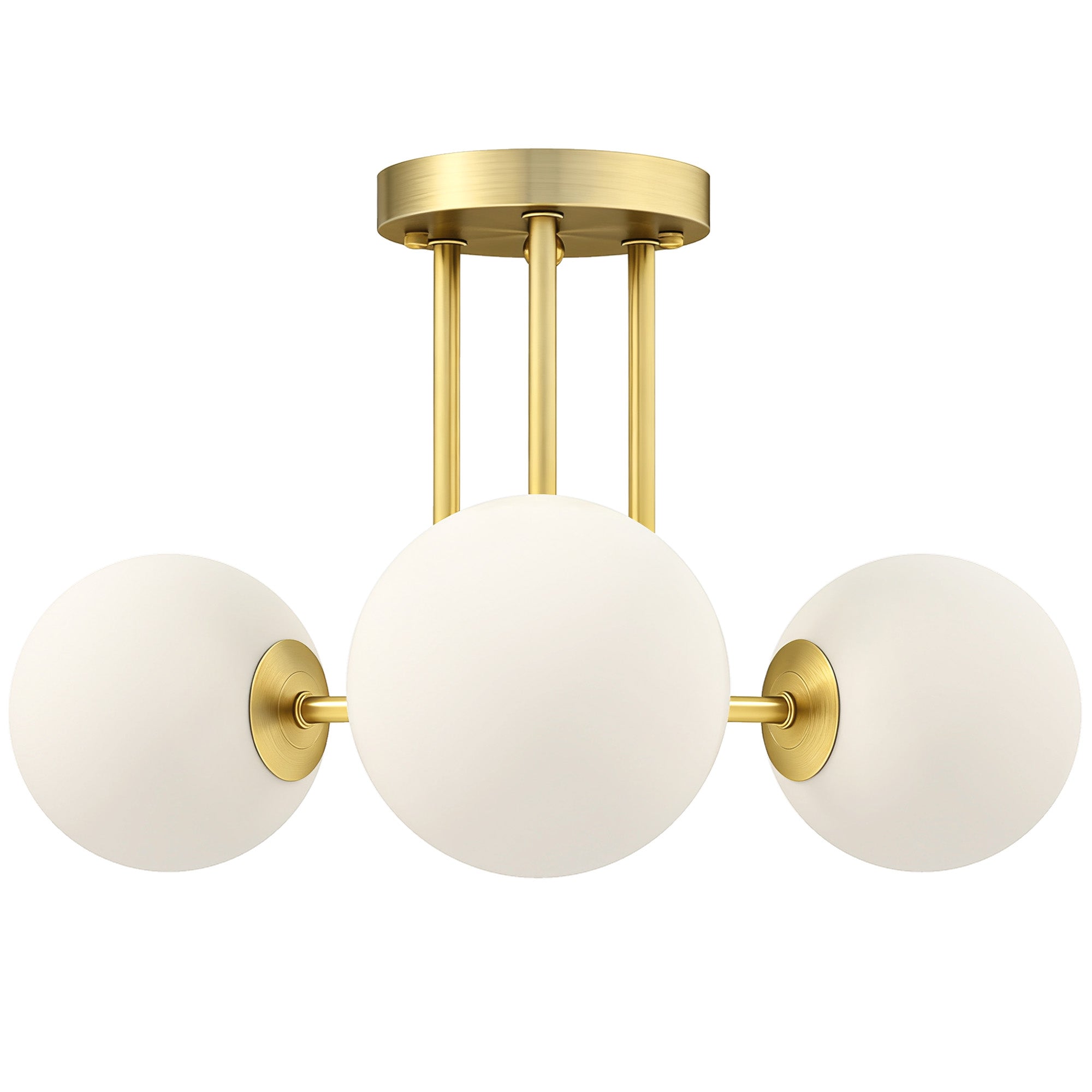 HOMCOM LED Ceiling Light with Globe Shades, Modern 3-Light Ceiling Light with G9 Sockets for Living Room, Bedroom, Dining Room, Bulbs Not Included, Gold Tone 