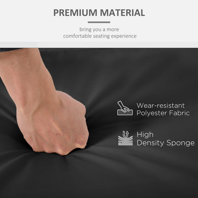 Outsunny 2 Piece Garden Chair Cushions with 1 Seat Cushion 1 Back Pad for Rattan Sofa Chair, Outdoor Seat Pads for Indoor and Outdoor Use, Black 