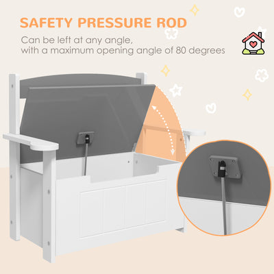 AIYAPLAY 2-in-1 Toy Box for Kids with Lid for Bedroom, Nursery, Playroom, Grey 