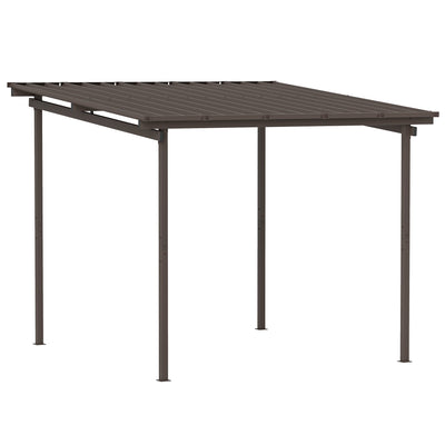 Outsunny 3 x 3(m) Garden Pergola with Waterproof Metal Roof, Lean to Pergola Hardtop Gazebo, Wind-resistant Outdoor Sun Shade, Easy to Assemble 