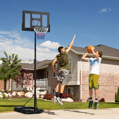 SPORTNOW Basketball Hoop Outdoor, Basketball Hoop and Stand with 10-Level Adjustable Height, Weighted Base, Portable on Wheels, 2.3-3.05m, for Teens, Juniors, Adults 