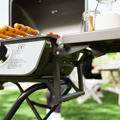 Outsunny Two-Burner Portable Suitcase BBQ - Black 