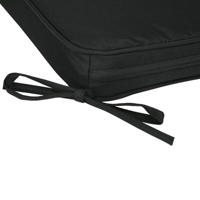 Outsunny Set of 6 Chair Cushion Seat Pads Dining Chair w/ Straps Indoor Outdoor Removable Tie On Garden Patio Black 