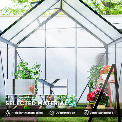 Outsunny 192.5 x 131cm Walk-In Polycarbonate Greenhouse 