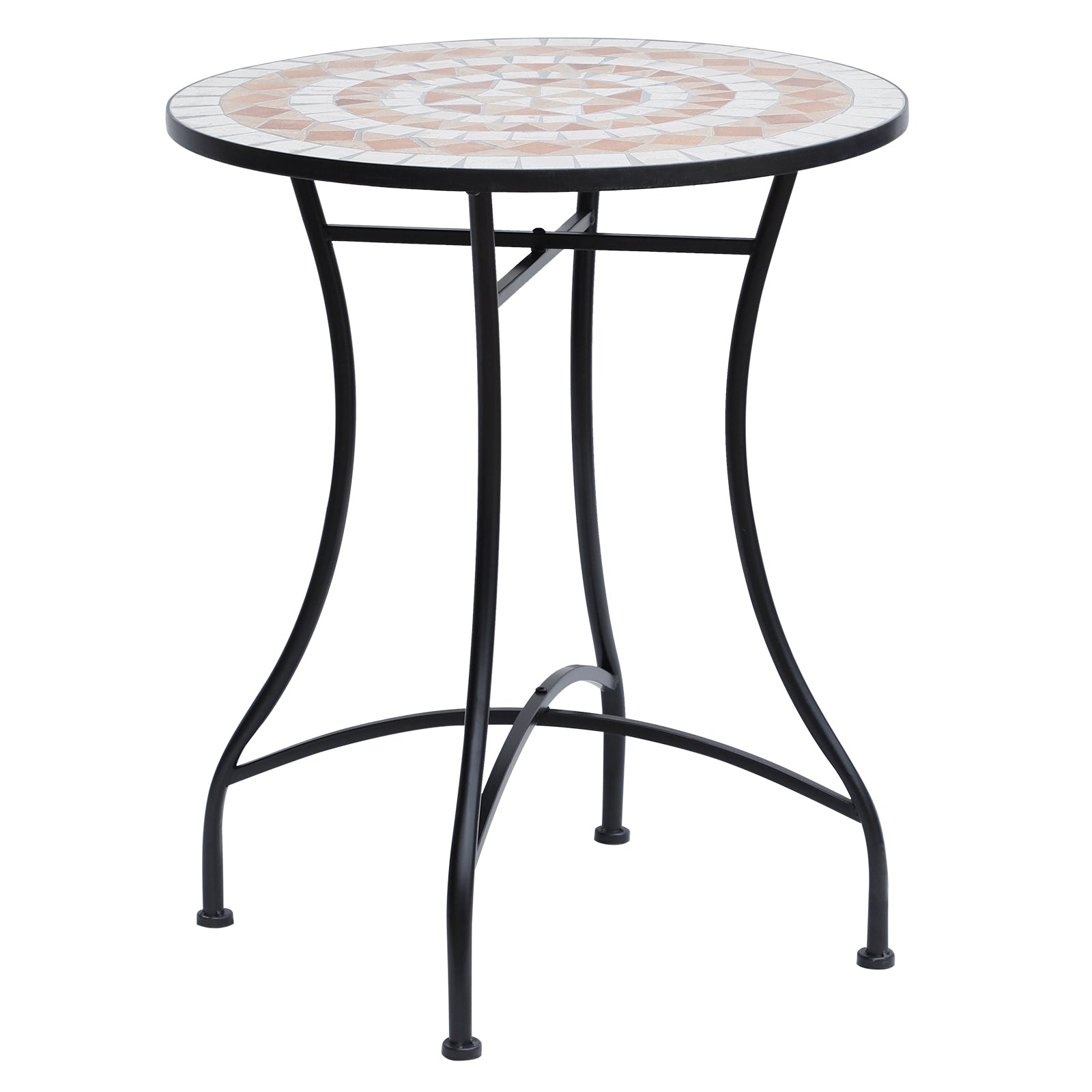 Outsunny 60cm Mosaic Round Bistro Table Side Bar Table Patio Garden Outdoor Balcony Furniture 