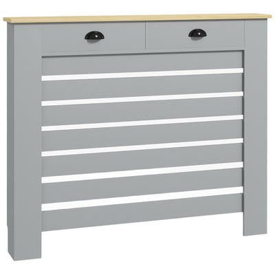 HOMCOM 95.5H x 111Wcm Radiator Cover, with Drawer - Grey 