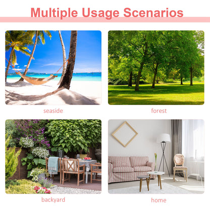 Outsunny Cotton Hammock Soft Portable Swing Sleeping w/ Headrest & Side Pocket Deluxe Swing Chair for Beach, Yard, Bedroom, Patio, Porch, Indoor, Outdoor，270 x 80 cm 