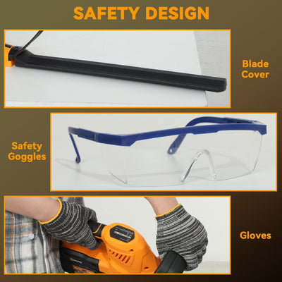 Outsunny Cordless Hedge Trimmer, Electric Hedge Cutter with 51cm Blade, Brushless Motor and 2 x 4.0Ah Batteries for Branches, Shrubs, Twigs, Orange 