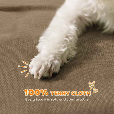 PawHut Elevated Dog Sofa Bed, Breathable Pet Sofa with Backrest and Armrest for Small Dogs, Brown 