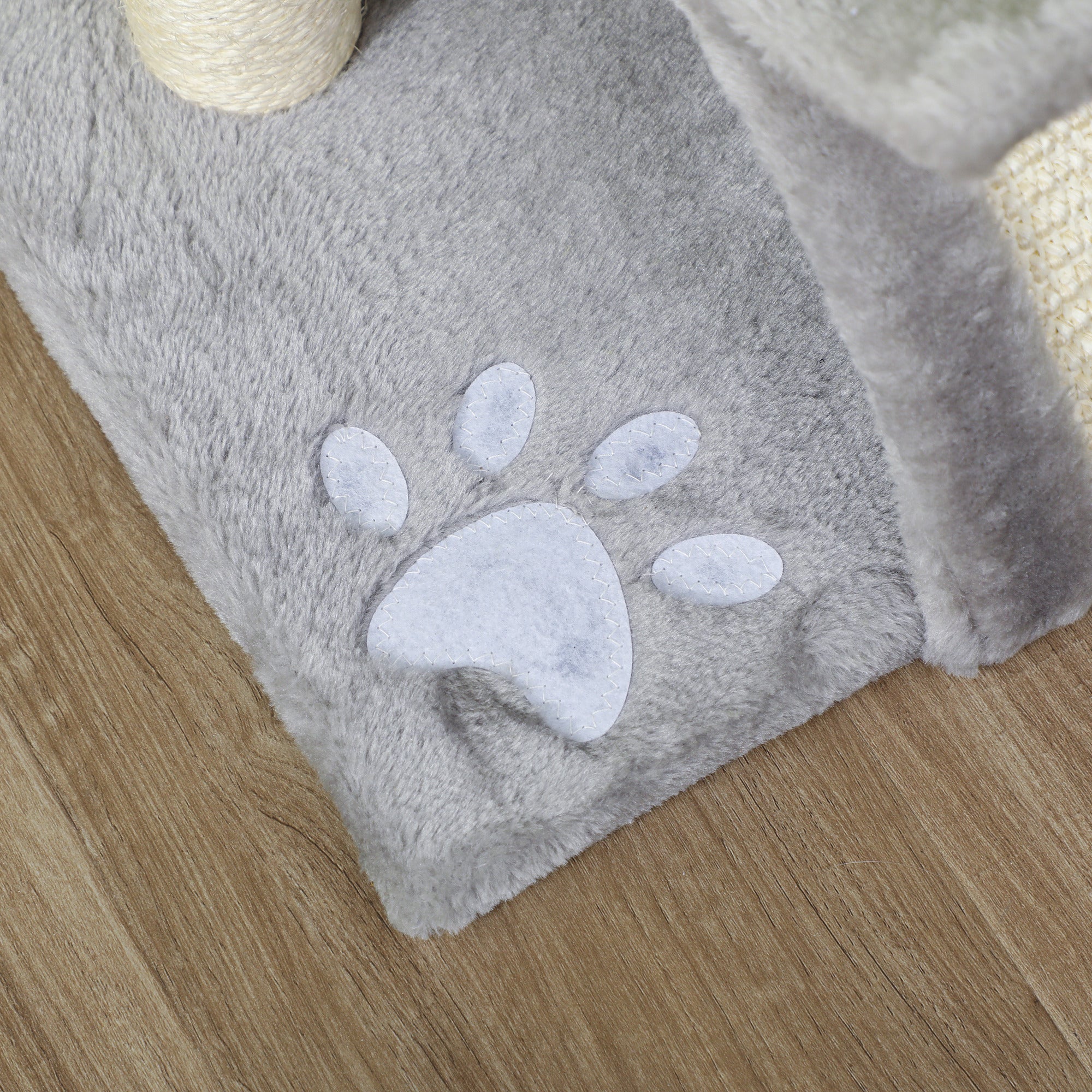 PawHut Cat Tree, Cat Tower for Kittens, Small Cat Condo with Rotatable Top Bar, Sisal Scratching Post, Tunnel, Dangling Balls - Grey 