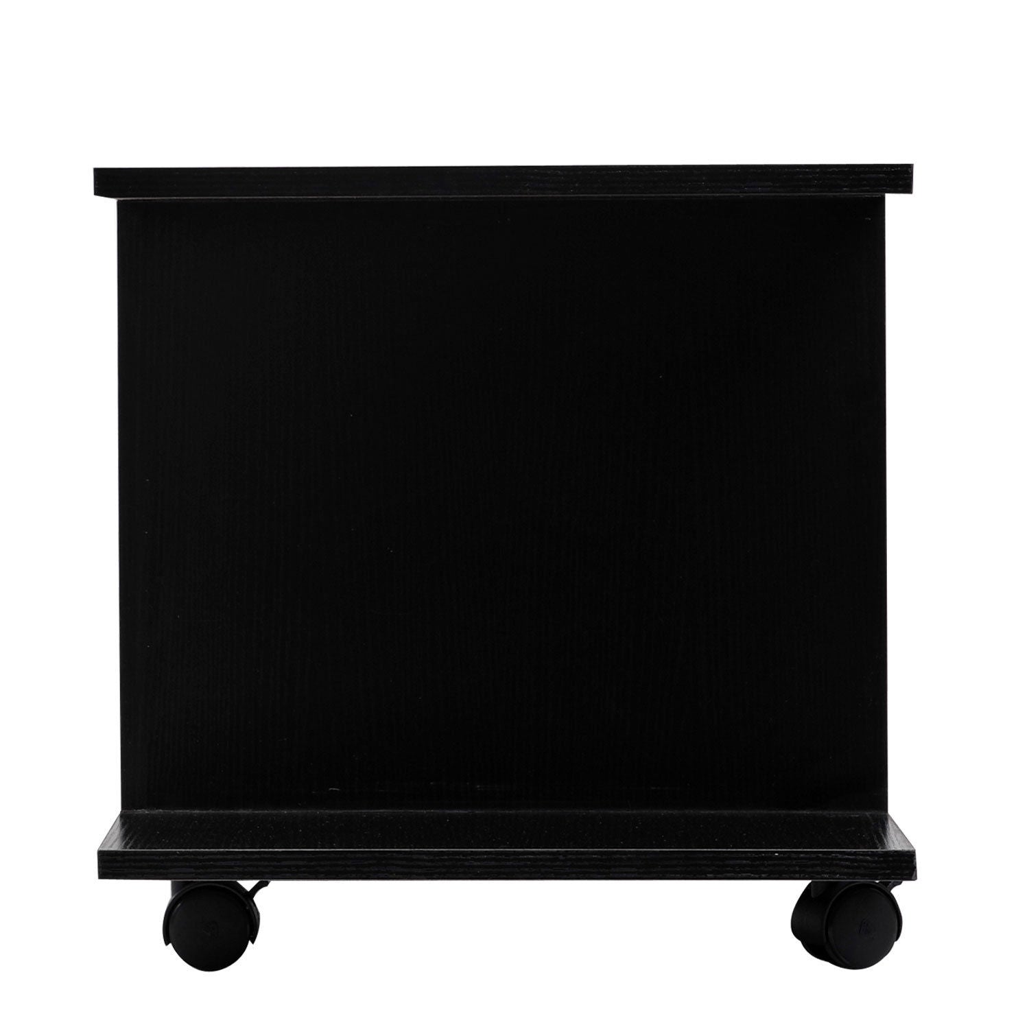 HOMCOM Modern TV Cabinet Stand Storage Shelves Table Mobile Bedroom Furniture Bookshelf Bookcase Black 