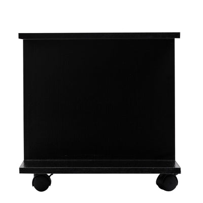 HOMCOM Modern TV Cabinet Stand Storage Shelves Table Mobile Bedroom Furniture Bookshelf Bookcase Black 