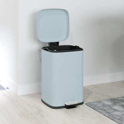 HOMCOM 20L Modern Boxy Metal Home Kitchen Bin - Light Green 