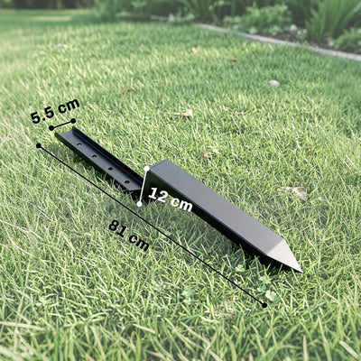 Outsunny 2 Pack Fence Post Repair Kit, 81 cm Metal Fence Post Support with Drill, Garden Ground Spikes for Broken Gate, Posts 
