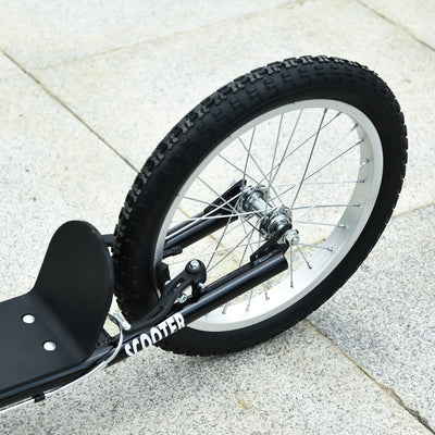 HOMCOM Kick Scooters for Kids with Adjustable Height, Anti-Slip Deck, Dual Brakes, Rubber Tyres, for Boys and Girls Aged 5+ Years Old - Black 