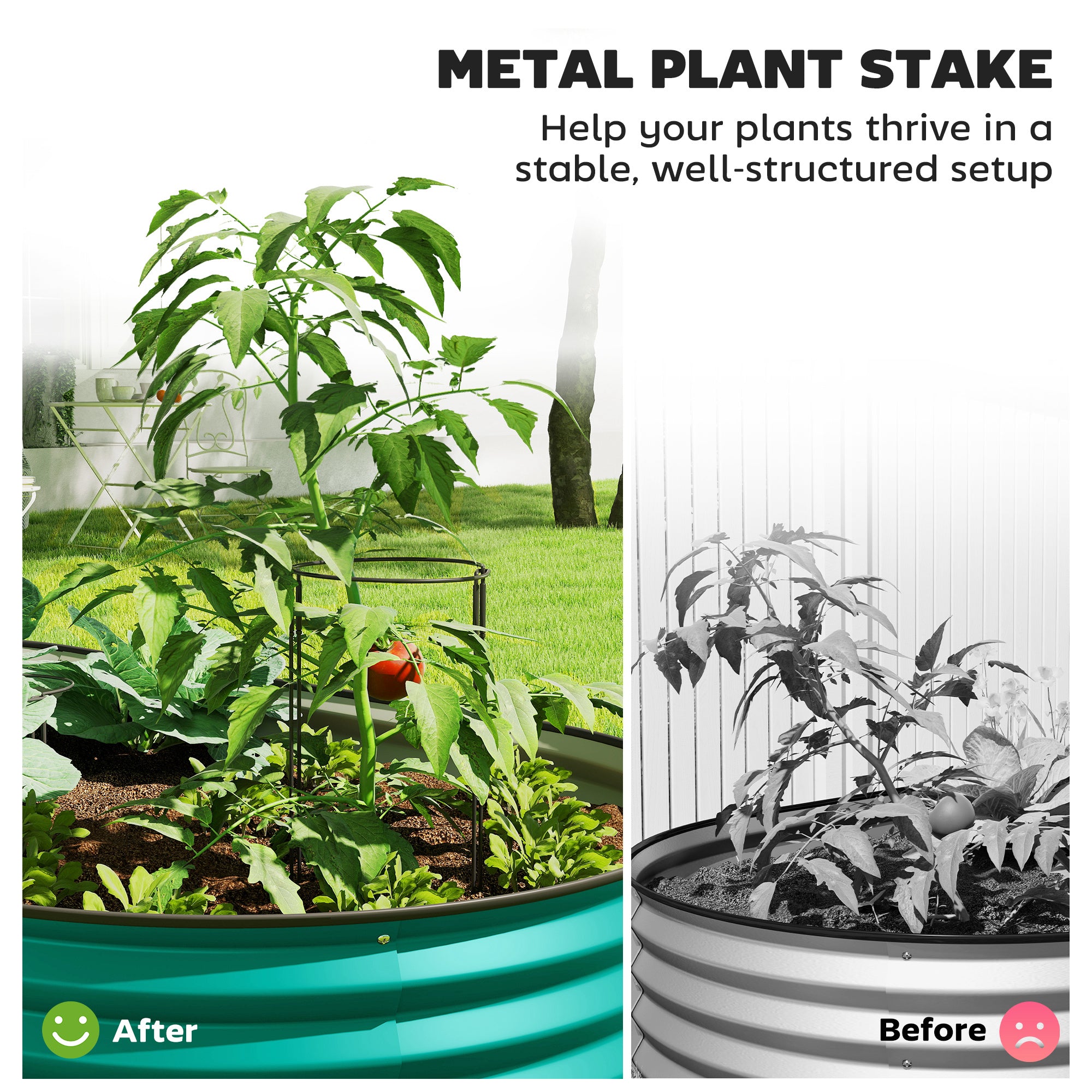 Outsunny Set of Two 150 x 60cm Steel Planters - Green 