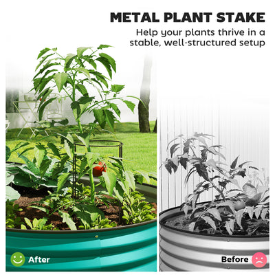 Outsunny Set of Two 150 x 60cm Steel Planters - Green 