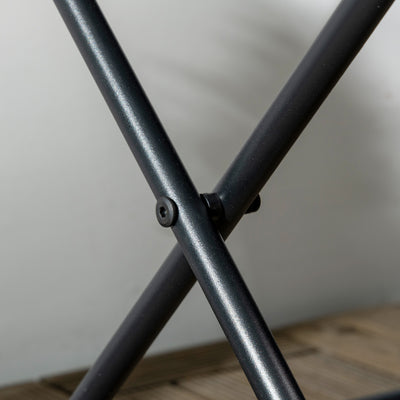 Outsunny Square PE Wicker Rattan Folding Table - Black 