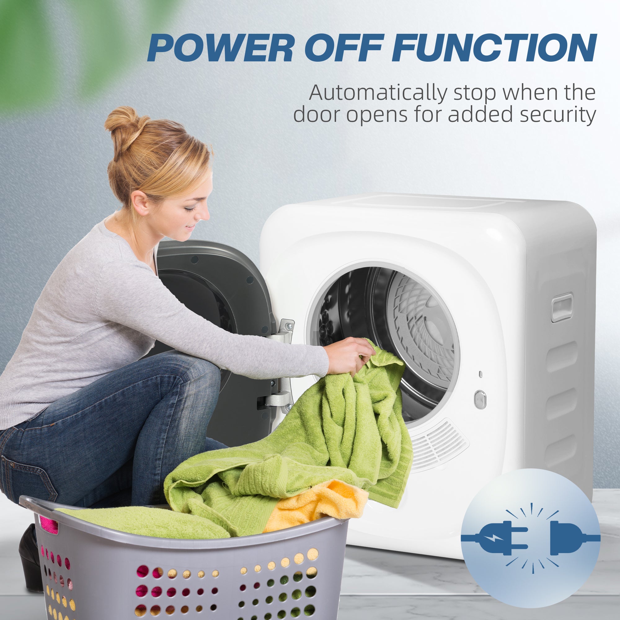 HOMCOM 4kg Vented Tumble Dryer, 800W Compact Freestanding Front Tumble Dryer with 5 Drying Mode, Smart Sensor, Timer and Stainless Steel Tub, Wall-Mounted Portable Small Clothes Drying Machine, White 