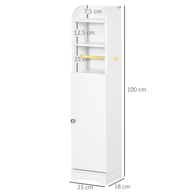 kleankin Multi-Storage Narrow Bathroom Cabinet - White 