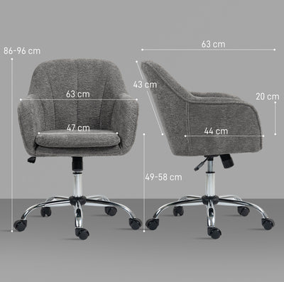 HOMCOM Velvet-Feel Office Chair - Grey 