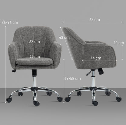 HOMCOM Velvet-Feel Office Chair - Grey