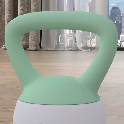 SPORTNOW 4kg/6kg/8kg/10kg Soft Kettlebell, Kettle Bell with Non-Slip Handle, for Home Gym, Strength Training, Cardio - Grey and Green 