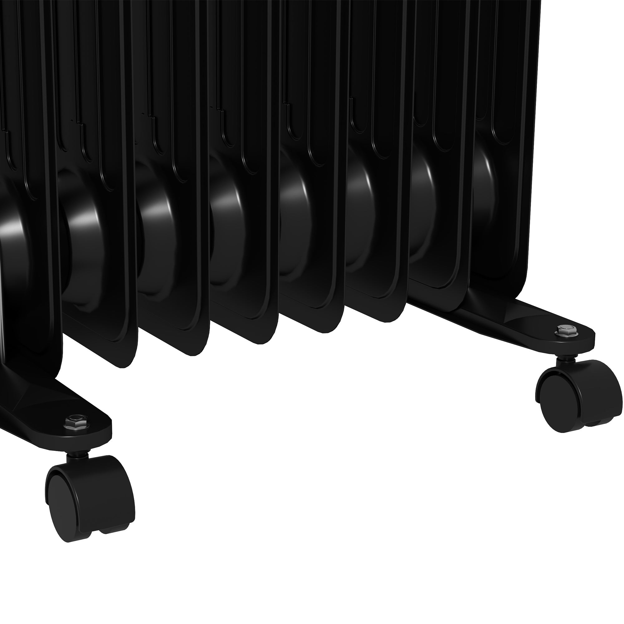 HOMCOM 2kW Nine Fin Oil-Filled Radiator - Black 