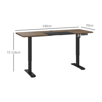 Vinsetto 72-116cm Adjustable Electric Standing Desk, with LED Display - Black 