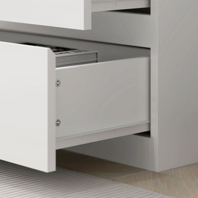 HOMCOM 180cm Tall Bookcase, with Shelves and Drawers - White 