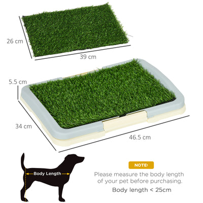 PawHut Puppy Training Pad, Indoor Portable Puppy Pad, with Artificial Grass, Grid, Panel, Tray, 46.5 x 34cm 