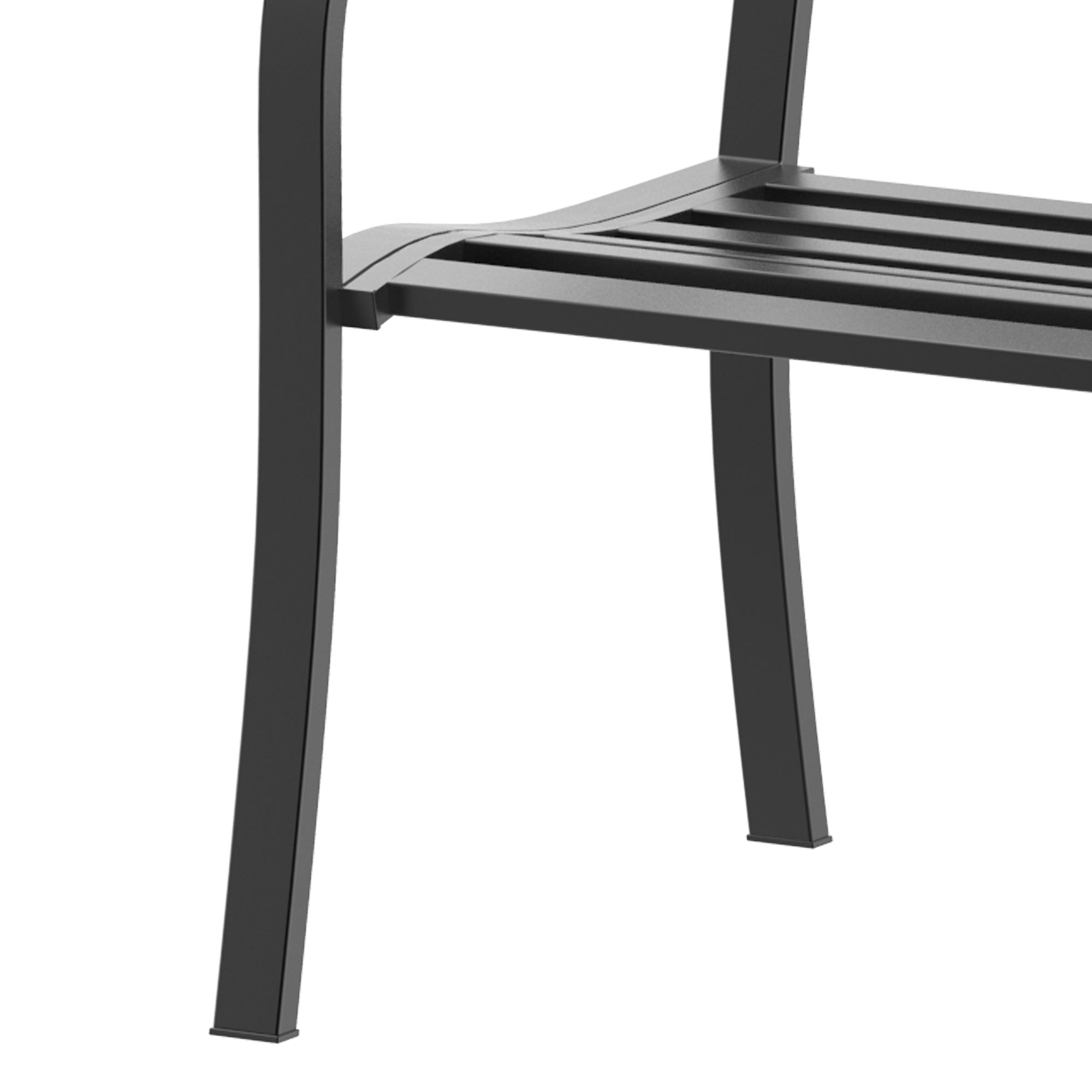 Outsunny Garden Bench Furniture Patio Park 2 Person Chair Seat Steel Black 120cm Outdoor 