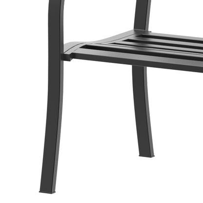 Outsunny Garden Bench Furniture Patio Park 2 Person Chair Seat Steel Black 120cm Outdoor 